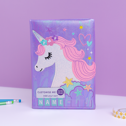 Mirada Unicorn Glitter Plush Notebook