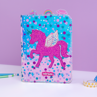 Mirada PURPLE HOLOGRAPHIC NOTEBOOK - UNICORN