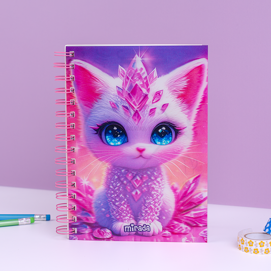 Mirada Whimsical Kitty Plush Notebook