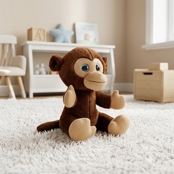 Mirada Glitter Eye Monkey Toy - Brown – 25cm