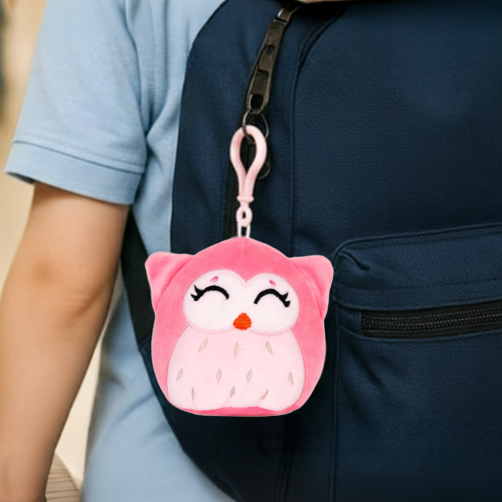 Mirada Hanging Owl BagClip - Coral – 11cm