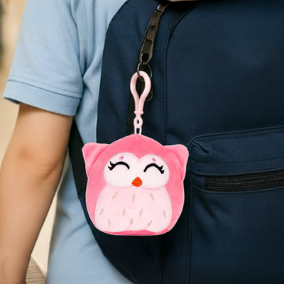 Mirada Hanging Owl BagClip - Coral – 11cm