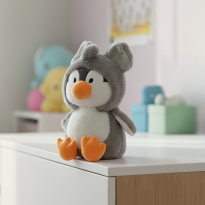 Mirada Hoodie Penguin Toy - Grey – 25cm