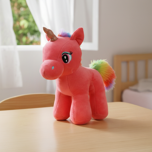 Mirada Standing Unicorn Toy - Coral – 29cm