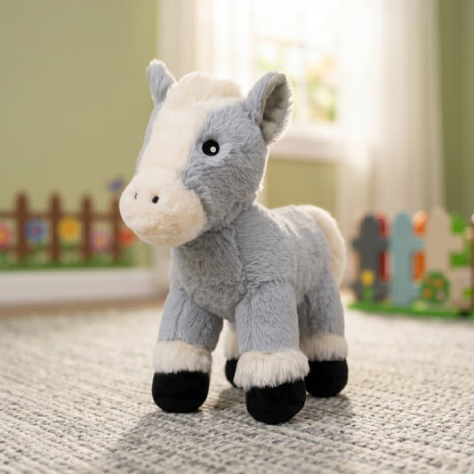 Mirada Grey Standing Horse Soft Toy - 32cm