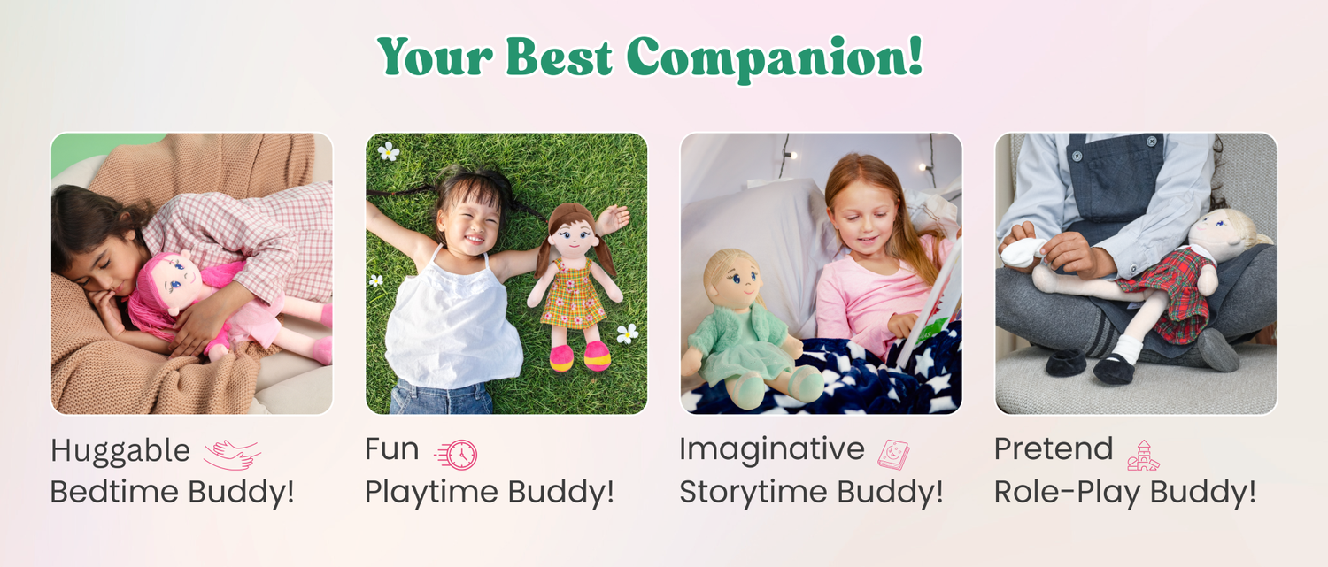 Mirada Bella Rag Doll Toy with Green Jacket – 42cm