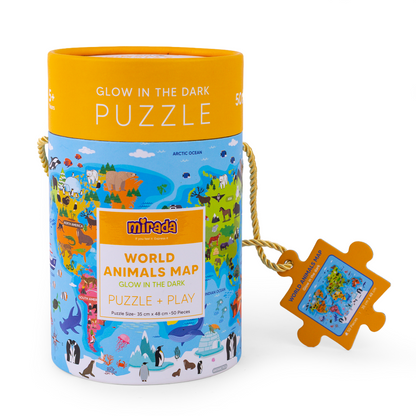 Mirada Glow in the Dark World Animals Map