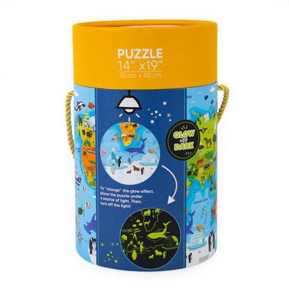 Mirada Glow in the Dark World Animals Map