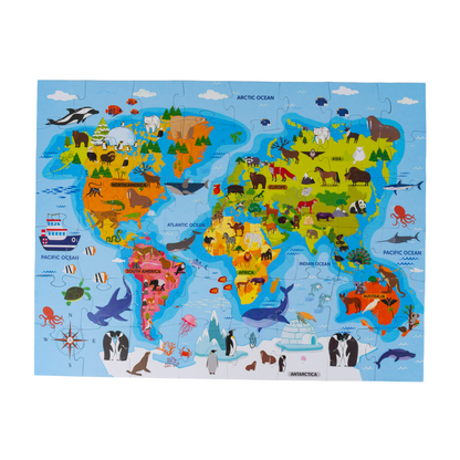 Mirada Glow in the Dark World Animals Map