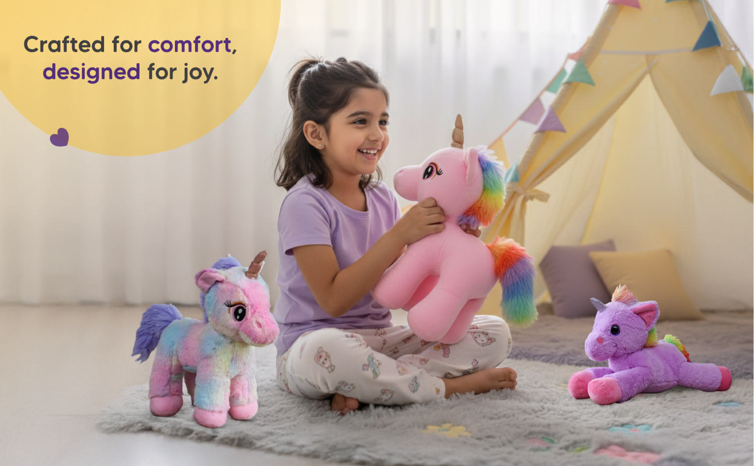 Mirada Standing Unicorn Toy - Cyan – 29cm