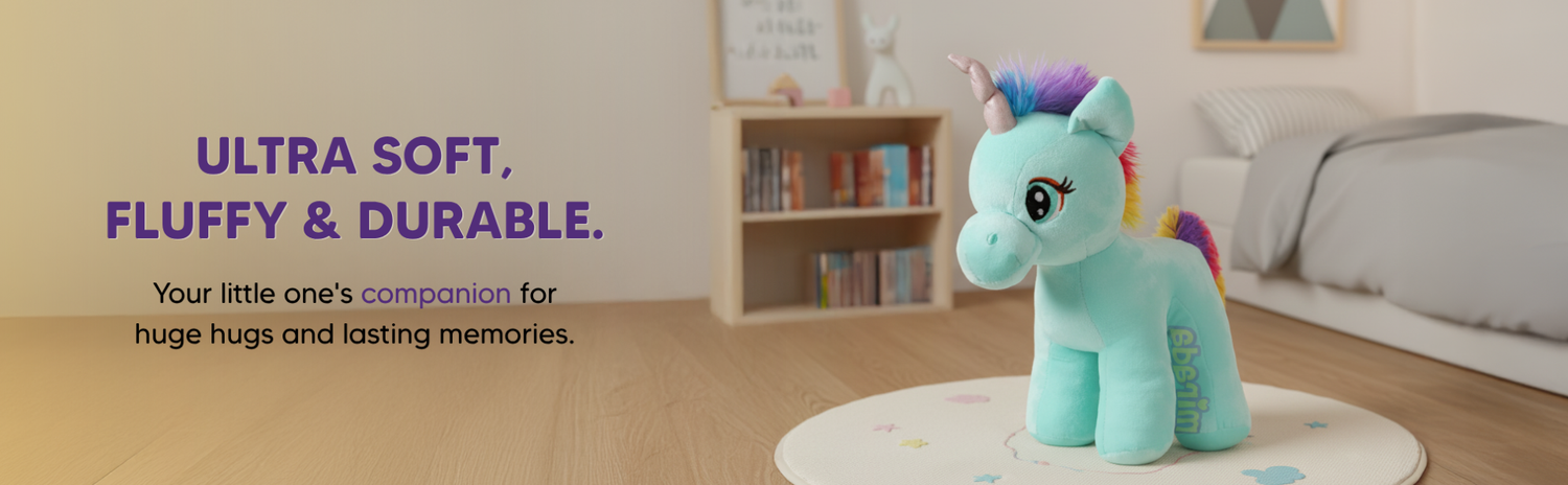 Mirada Standing Unicorn Toy - Cyan – 29cm