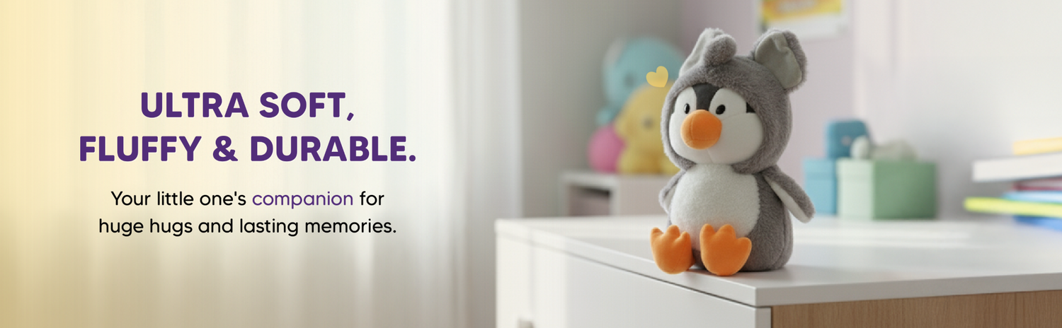 Mirada Hoodie Penguin Toy - Grey – 25cm