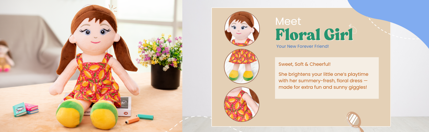 Mirada Mango Print Rag Doll Toy – 38cm