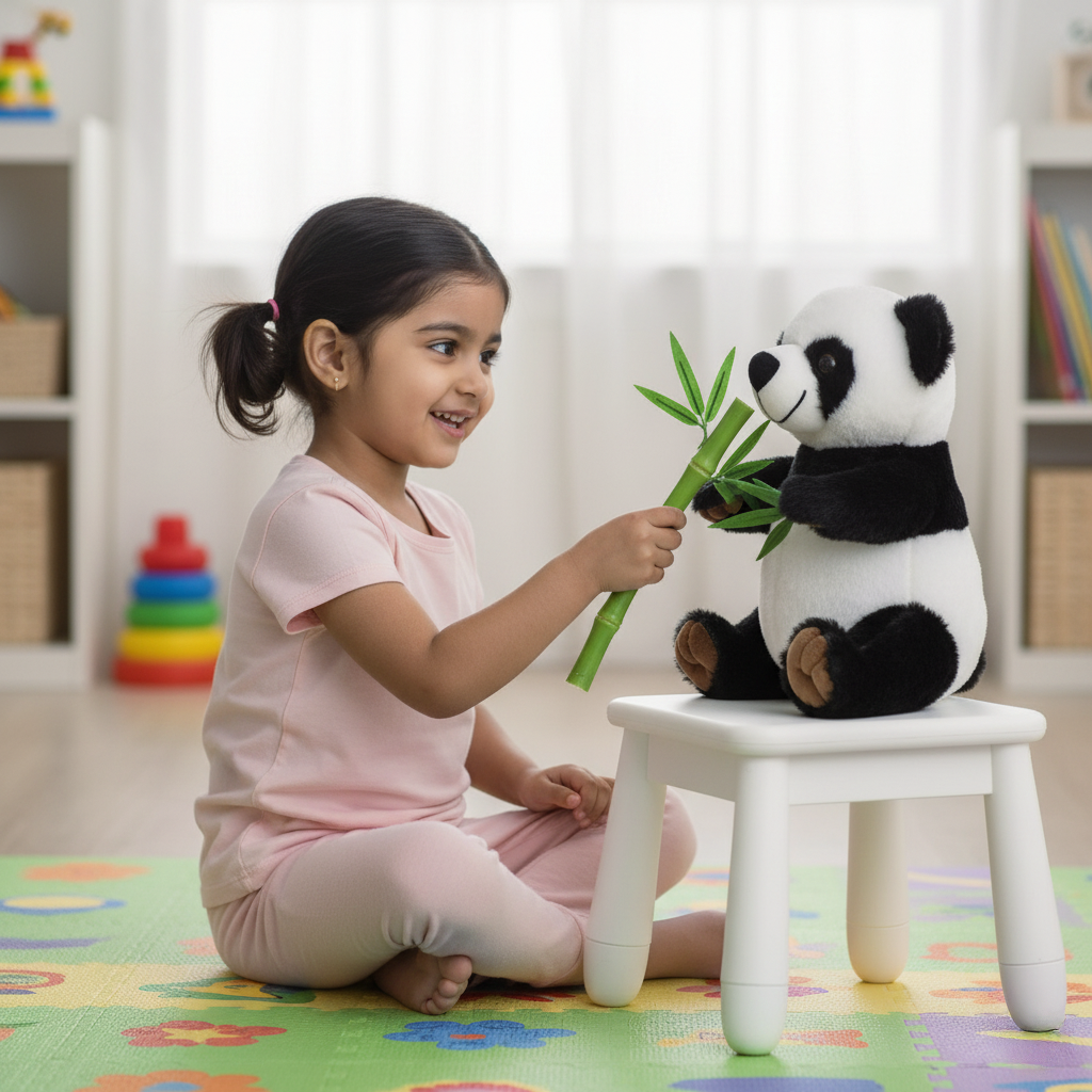 Mirada Panda with Leaf Toy – 22cm