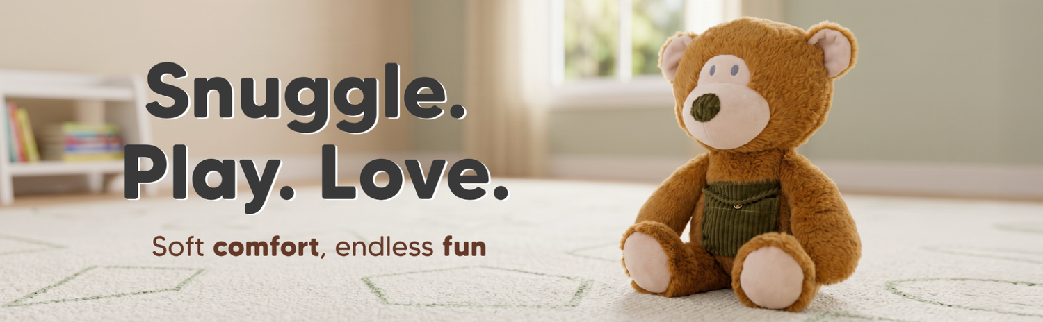 Mirada Huggable Bear with Pocket - Brown – 25cm