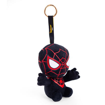 Mirada Marvel Black Spider-Man Bag Clip Plush Toy – 12cm | Official Licensed Mini Soft Symbiote Suit Keychain for Kids & Boys | Cute Clip-On Character Toy | Great Gift for School Bags & Return Gifts