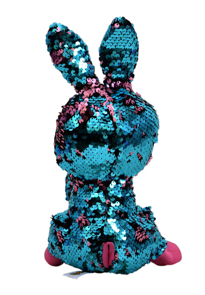 Mirada Blue Sequin Glitter Eye Bunny Soft Toy - 23cm
