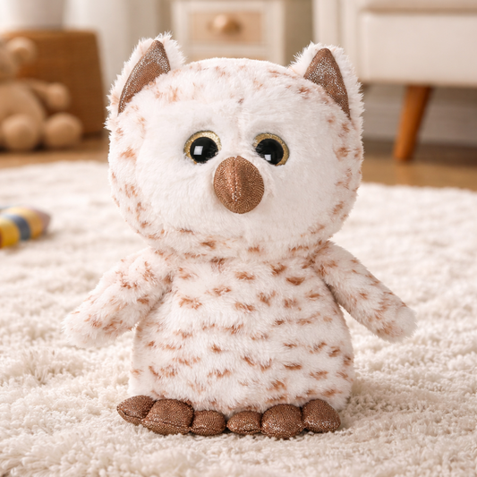 Mirada Glitter Eye Owl Toy - White -28cm