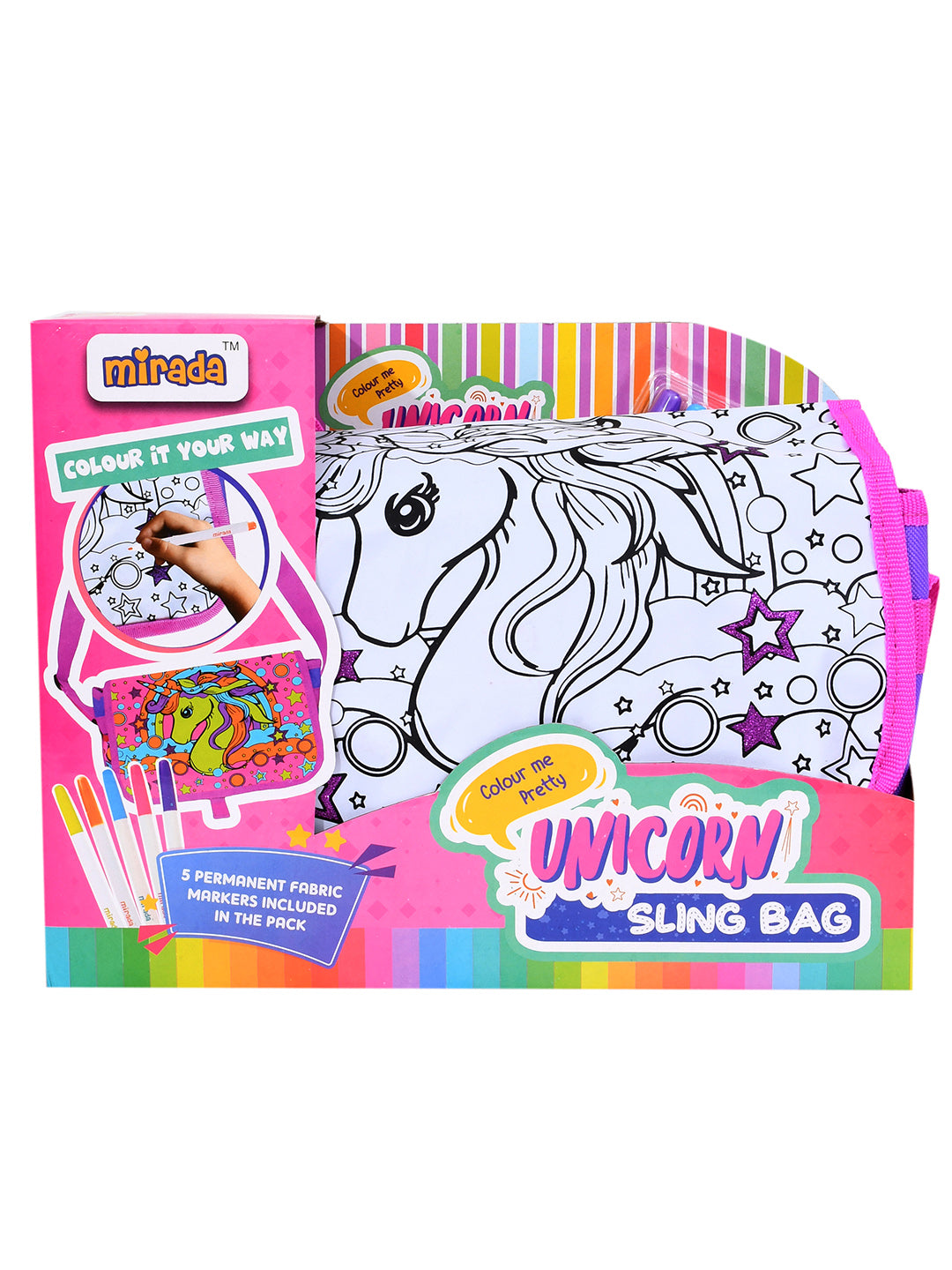 Mirada Color Your Own Unicorn Sling Bag Shoulder Bag