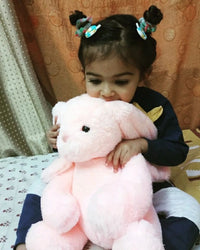 Mirada Pink Cute Plush Stuffed Huggable Bunny with Long Ears Soft Toy - 35 cm