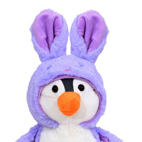 Mirada Purple Bunny Cute Plush Hoodie Penguin Stuffed Soft Toy - 23 cm