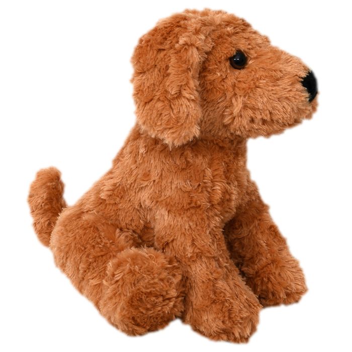 Mirada Rose Brown Cute Plush Sitting Dog Stuffed Soft Toy - 26 cm
