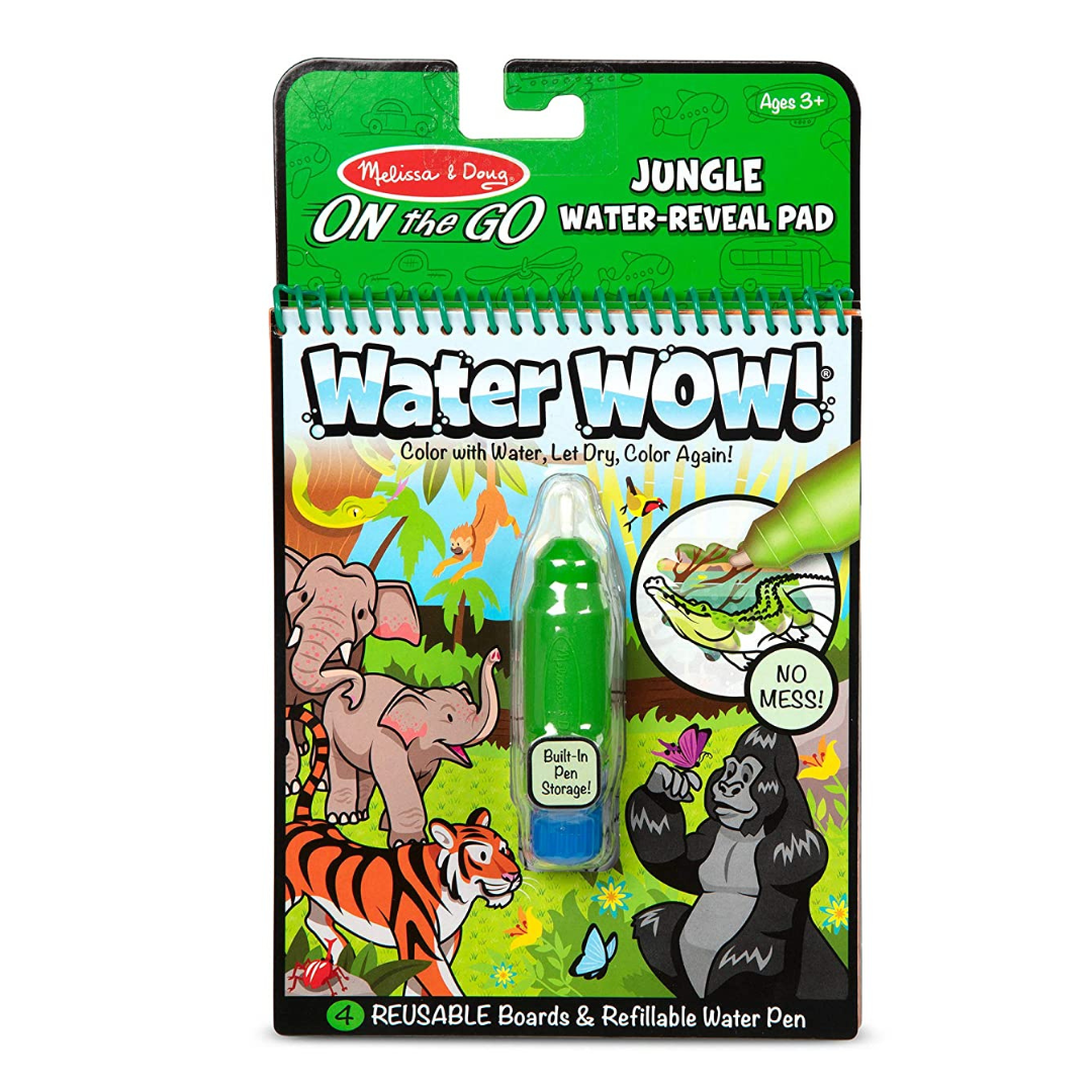 Melissa & Doug On The Go Water Wow! Reusable Water-Reveal Coloring Activity Pad Jungle Multicolor