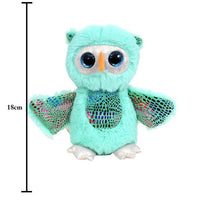 Mirada Blue Foil Plush Stuffed Owl with Glitter Eye Soft Toy - 18 cm