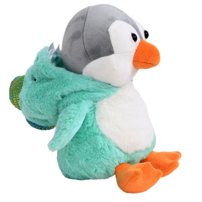 Mirada Turquoise Dinosaur Cute Plush Hoodie Penguin Stuffed Soft Toy - 25 cm