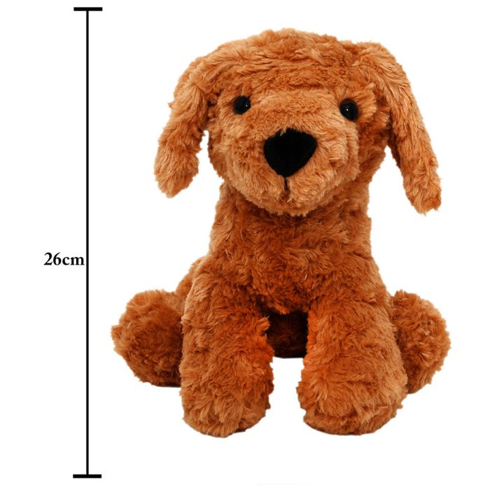 Mirada Rose Brown Cute Plush Sitting Dog Stuffed Soft Toy - 26 cm