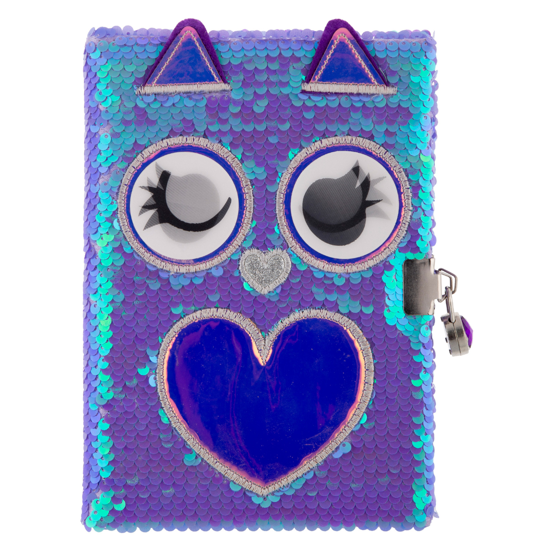 Mirada Owl Flip Sequin Notebook