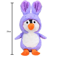Mirada Purple Bunny Cute Plush Hoodie Penguin Stuffed Soft Toy - 23 cm