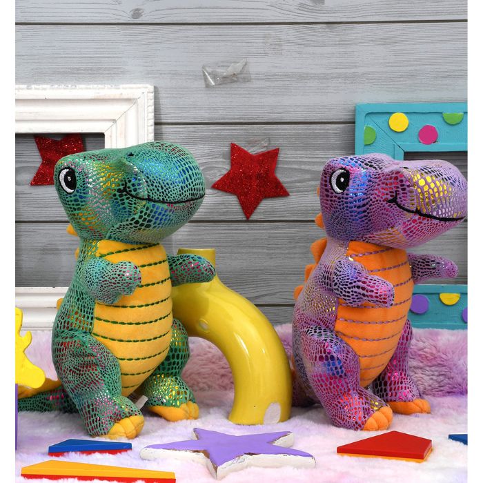 Mirada Super Soft Plush Stuffed Standing Purple Foiled Dinosaur Soft Toy -25cm