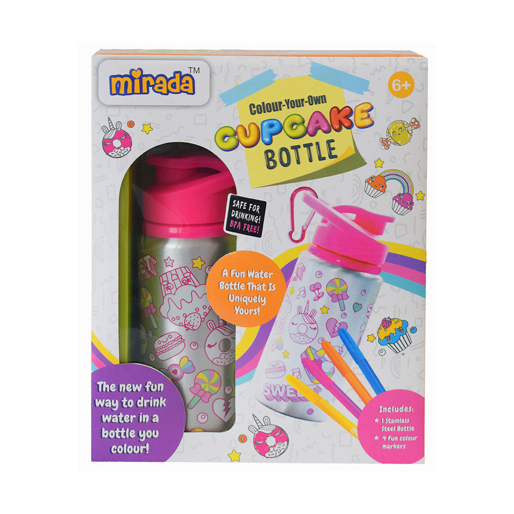 Mirada Art & Craft,Color Your Own – Cup Cake Bottle, Ideal Gift Set, 6+ (MAC2007)