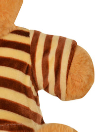Mirada Brown Sitting Brown Strip Dress Teddy Bear Soft Toy - 30cm