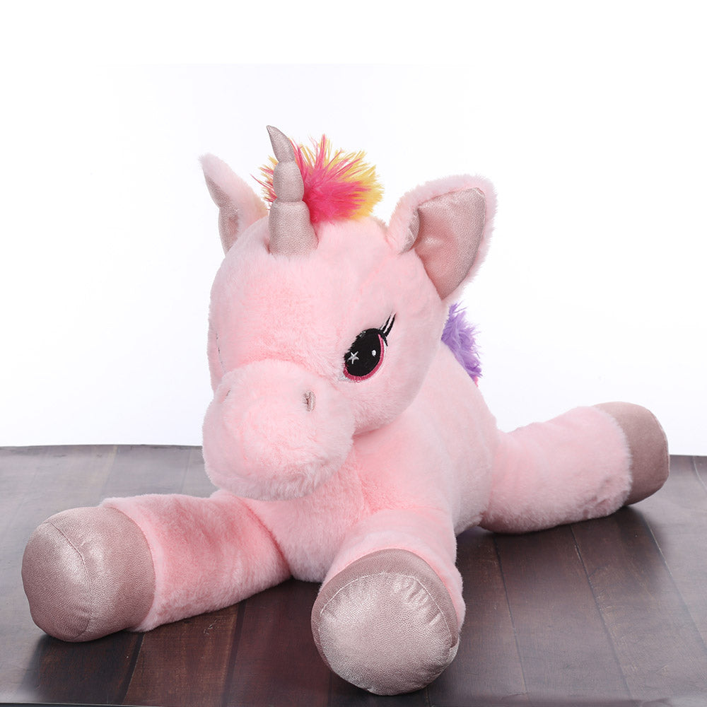Mirada Big Floppy Stuffed Unicorn Soft Toy with Glitter Paws Plush Toy -Pink(52cm)