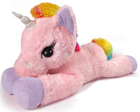 Mirada Big Floppy Stuffed Unicorn Soft Toy with Purple Paws Plush Toy -Pink(52cm)