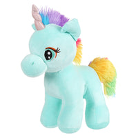 Mirada Floppy Stuffed Unicorn Soft Toy with Glitter Horn Plush Toy -Cyan(29cm)