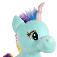 Mirada Floppy Stuffed Unicorn Soft Toy with Glitter Horn Plush Toy -Cyan(29cm)