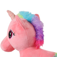 Mirada Floppy Stuffed Unicorn Soft Toy with Glitter Horn Plush Toy -Coral(29cm)