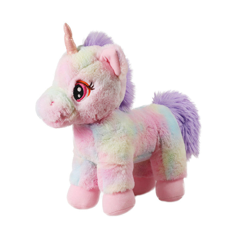 Mirada Floppy Stuffed Unicorn Soft Toy with Glitter Horn Plush Toy -Multicolor(32cm)