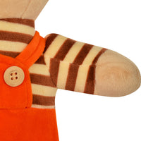 Mirada 30cm Floppy Teddy Bear Soft Toy In Dangri Dress - Orange