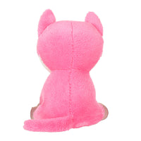 Mirada Animal Plush Stuffed Bright Pink Glitter Eye Cat Soft Toy - 25cm