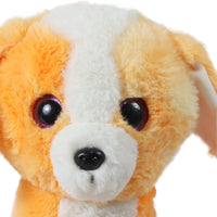 Mirada Plush Stuffed Animal Tie Dye Orange Cute Dog Soft Toy with Glitter Eyes - 25cm