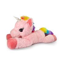 Mirada Big Floppy Stuffed Unicorn Soft Toy with Pink Paws Plush Toy -Pink & Multi(70cm)