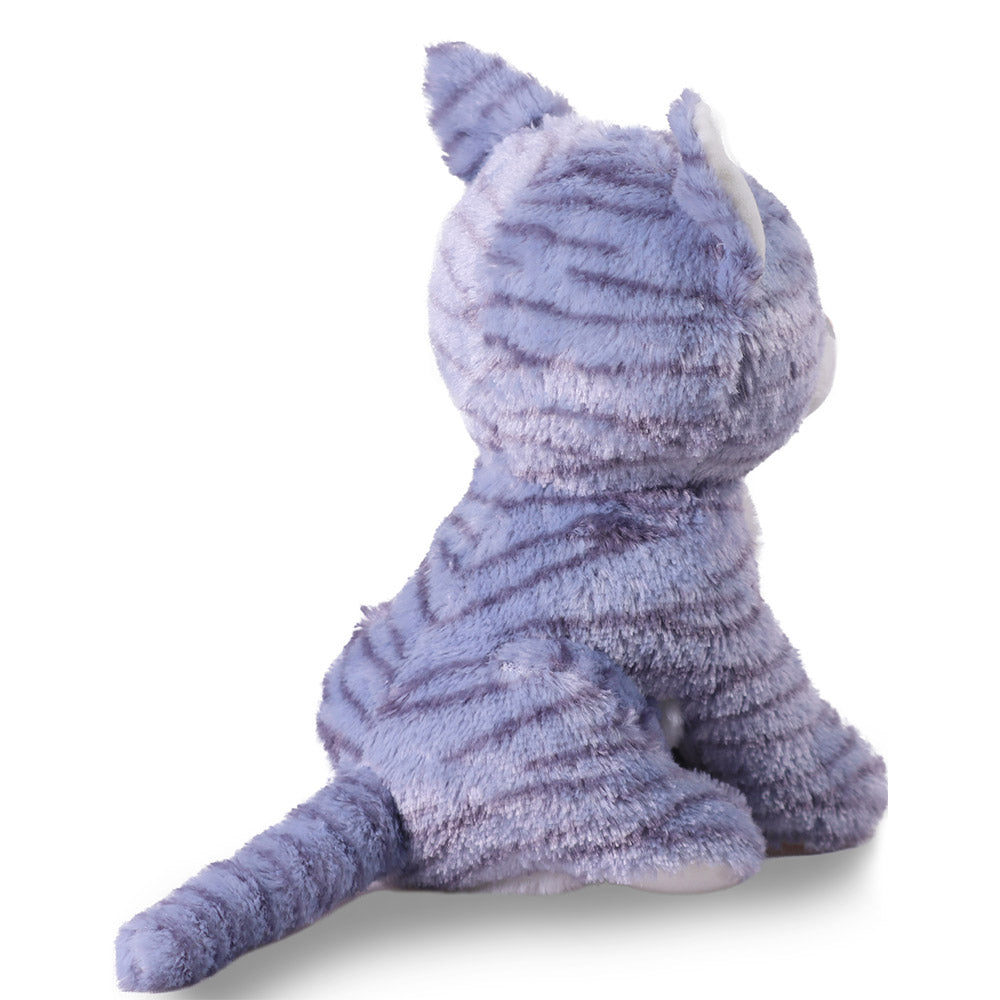 Mirada Dark Grey Plush Stuffed Glittering Eye Cat Soft Toy - 25 cm