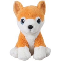 Mirada Orange & White Plush Stuffed Glitter Eyes Husky Dog Soft Toy - 25 cm