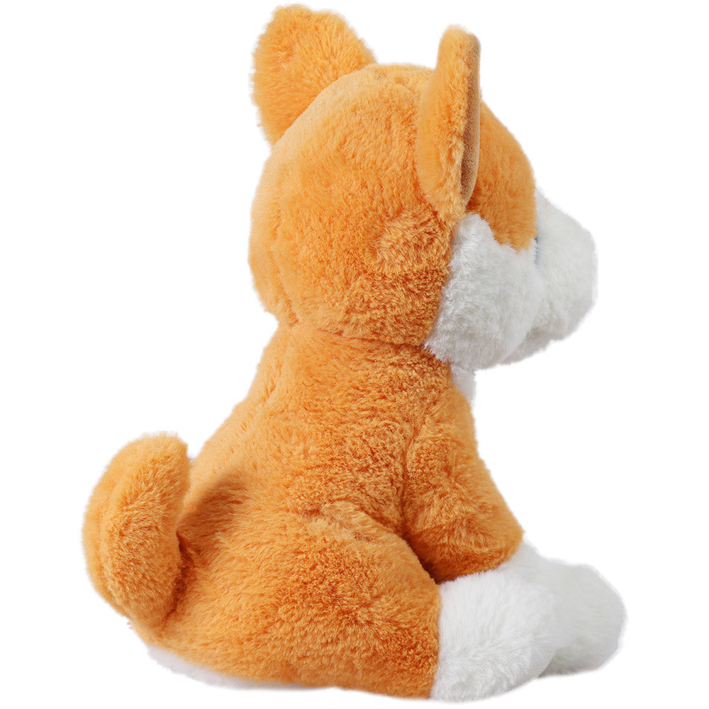 Mirada Orange & White Plush Stuffed Glitter Eyes Husky Dog Soft Toy - 25 cm