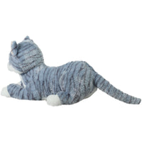 Mirada Grey Plush Stuffed Patterned Lying Cat Soft Toy - 35cm