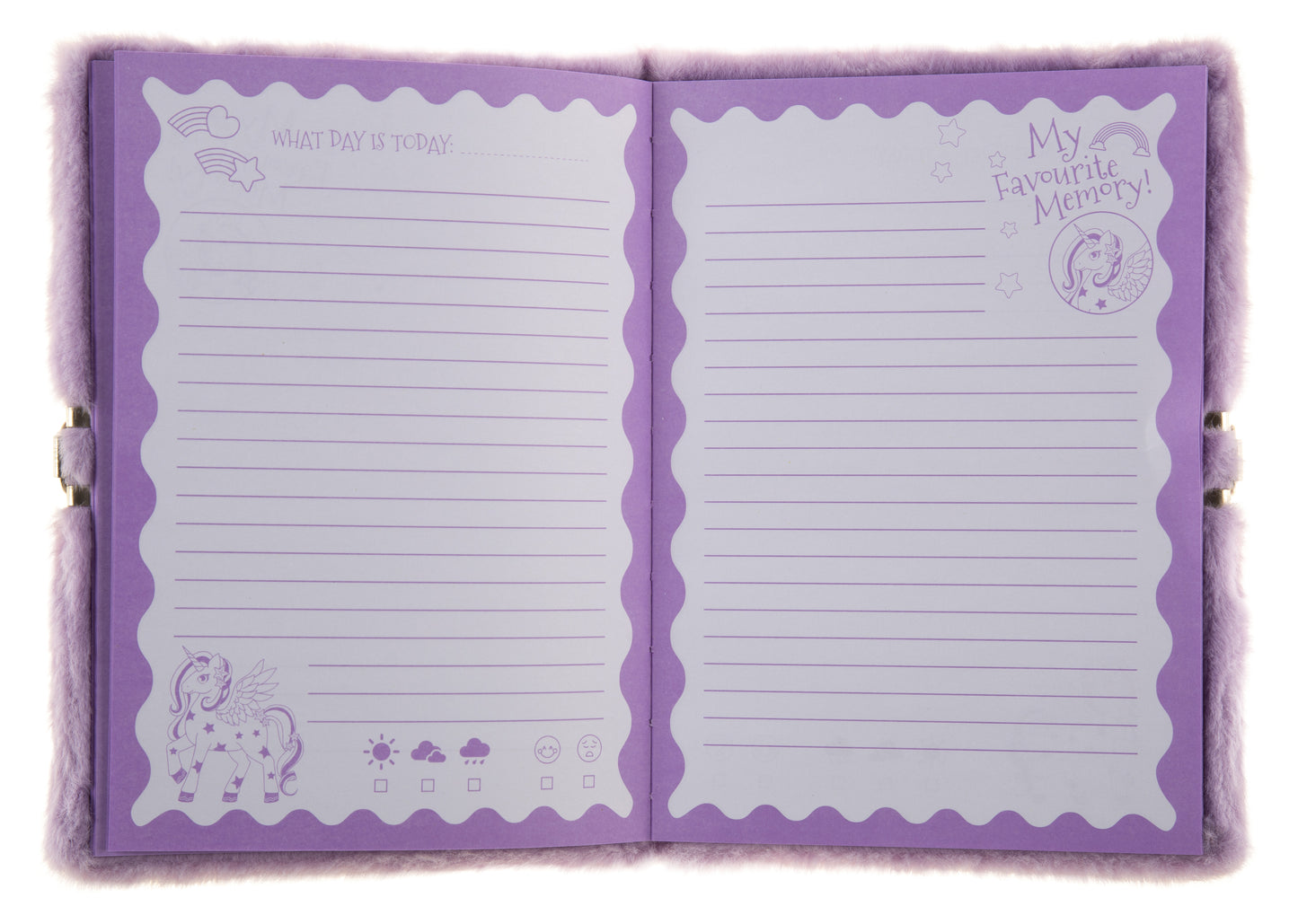 Mirada Whimsical Unicorn Plush Notebook with Lock